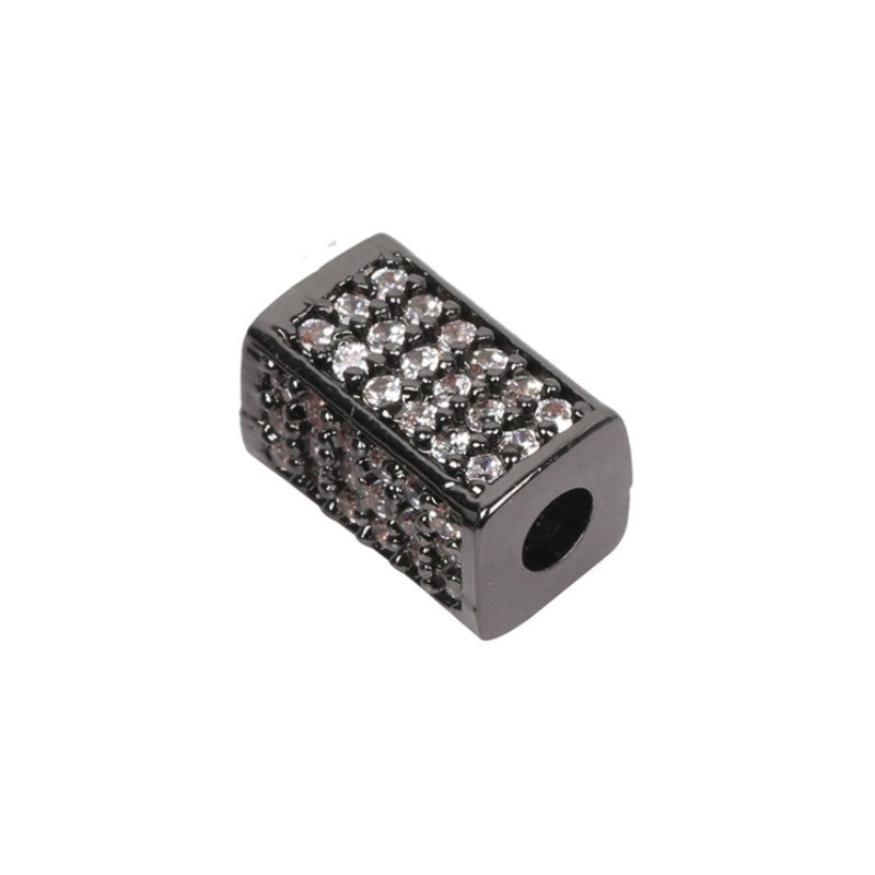 Zircon Rectangular Column Spacer Beads Brass Bracelet