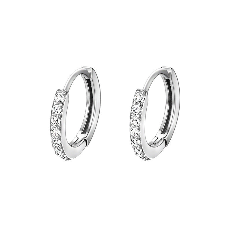 Pure Sier Diamond Small Bone Eardrop Ear Buckle