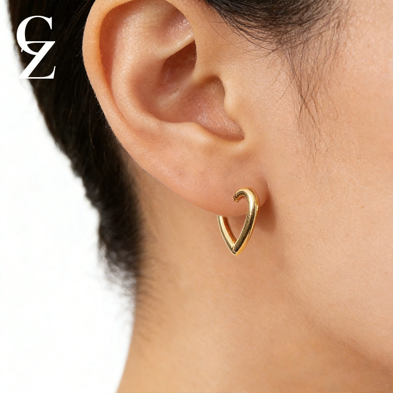 Simple Geometric Ellipse Clip Vintage Light Luxury High-grade Niche Ear Buckle
