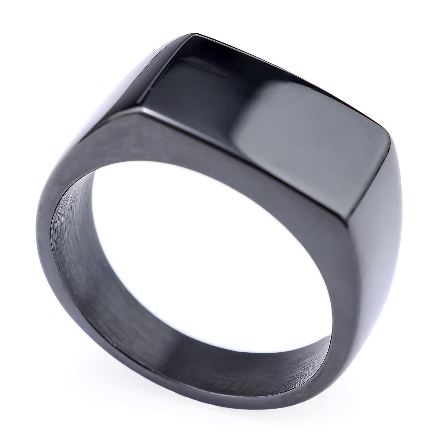 Titanium Steel Niche Rectangular Mirror Style Rings