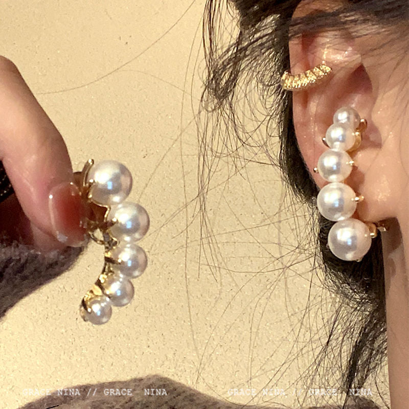 Women's Sister-in-law High-grade Design Pearl Trendy Unique Stud Earrings