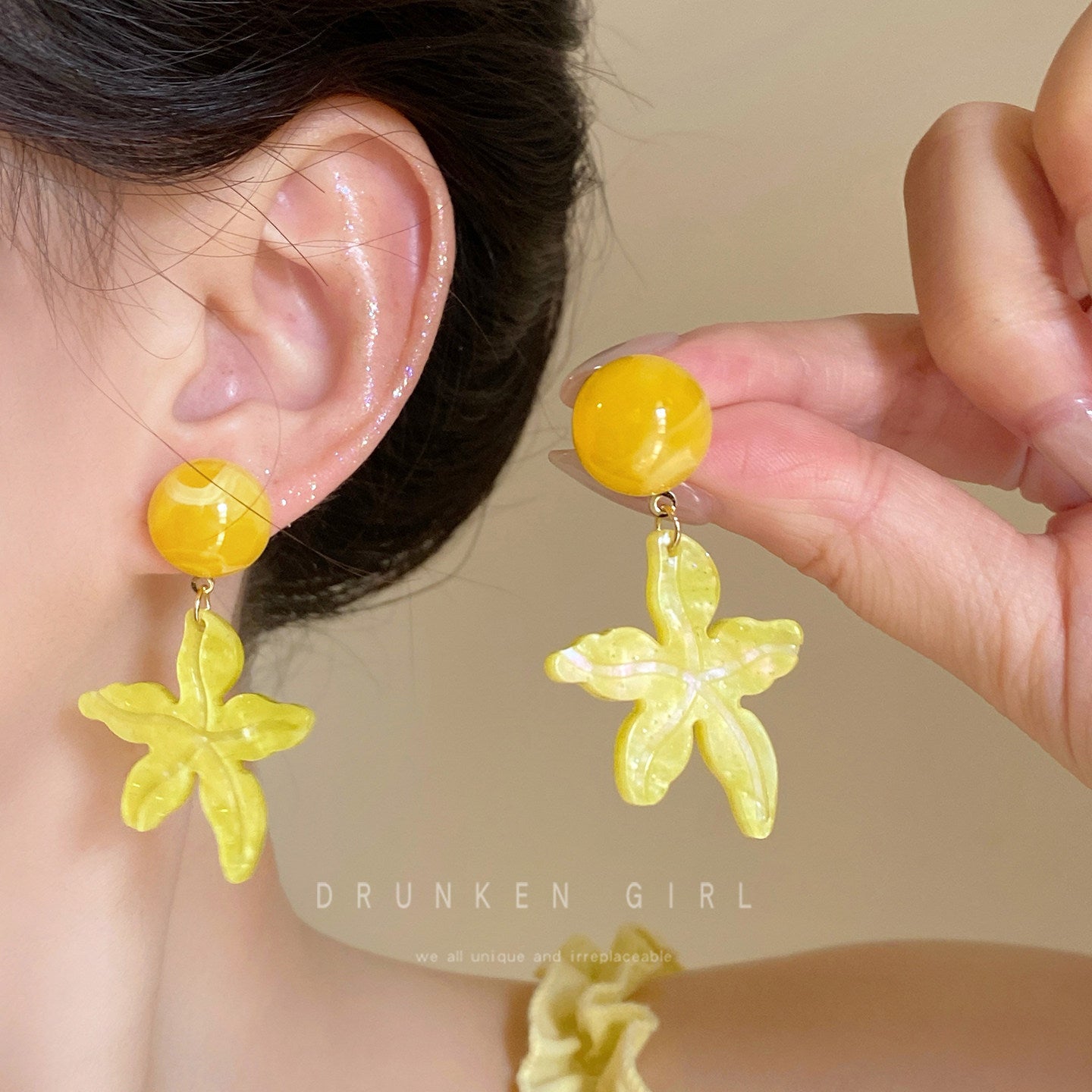 Women's Seaside Dopamine Coconut Tree For Eardrops Rings