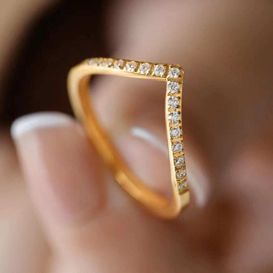 Steel Female Niche High Sense Graceful Fashionable Finger Zircon Gang Rings