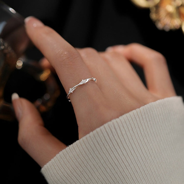 Simple Sweet Star Female Fashion Personality Twin Temperament Elegant Opening Rings