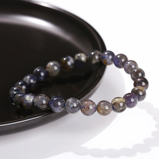 Women's & Men's Natural Cordierite Blue Class Tanzanite Round Bracelets