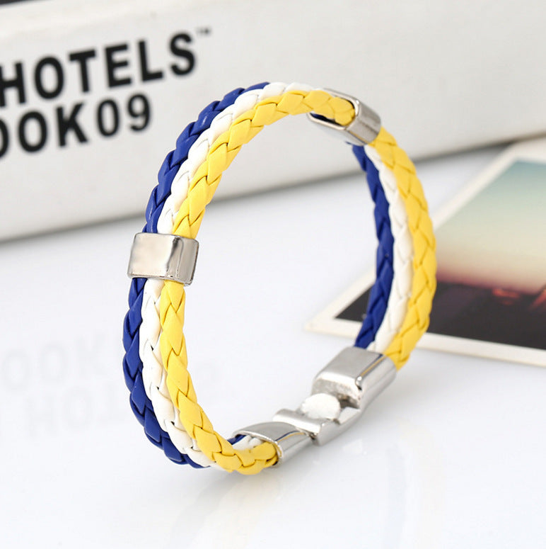 National Flag Color Leather Simple World Cup Country Bracelets