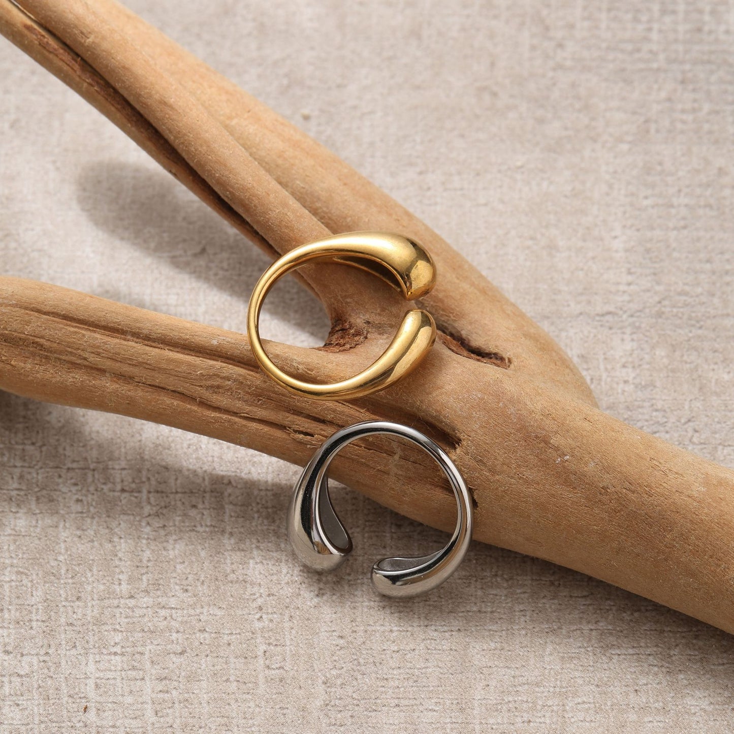 Women's Polish Electroplated Stainless Steel Short Stout Rings