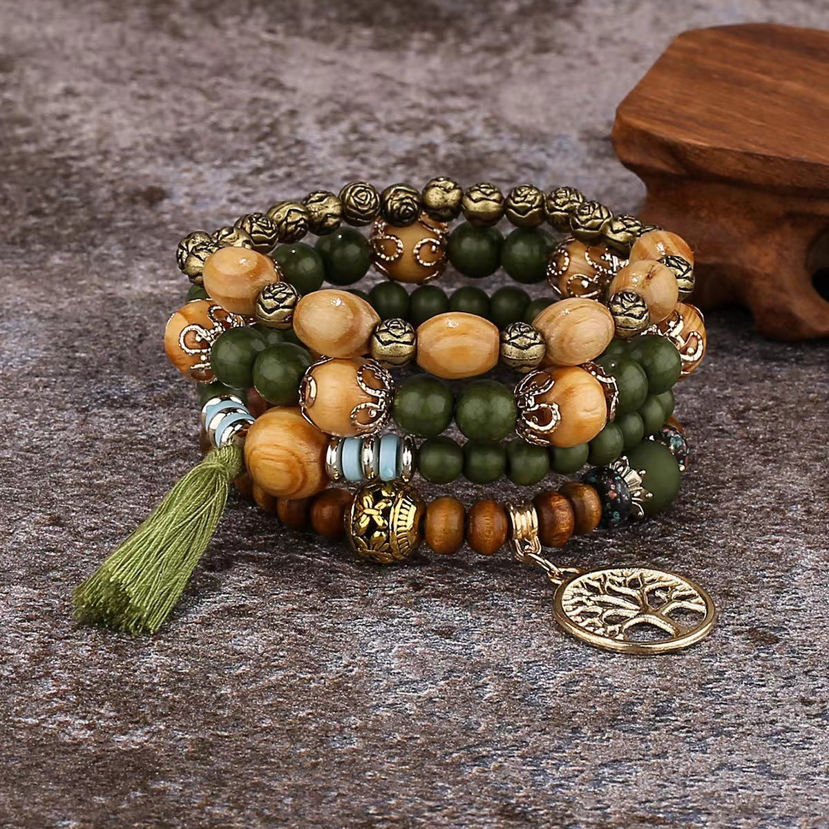 Fashion Simple Bohemian Wooden Beaded National Style Temperament Bracelets