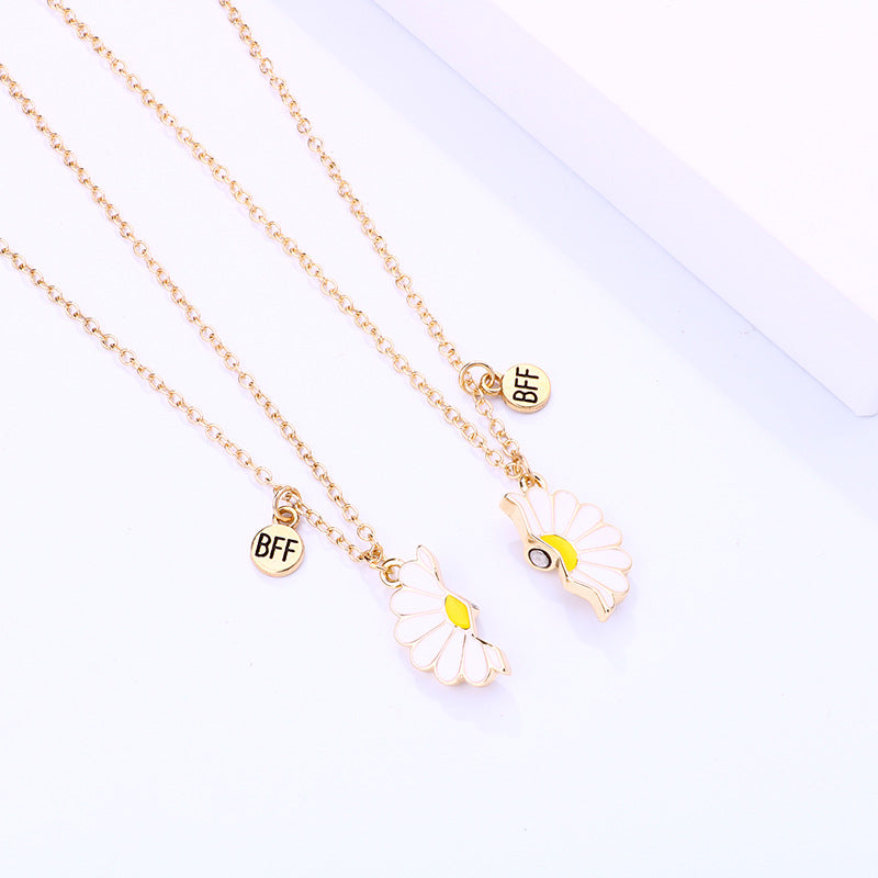 Children's Daisy Simple Flower Alloy Drop Oil Necklaces