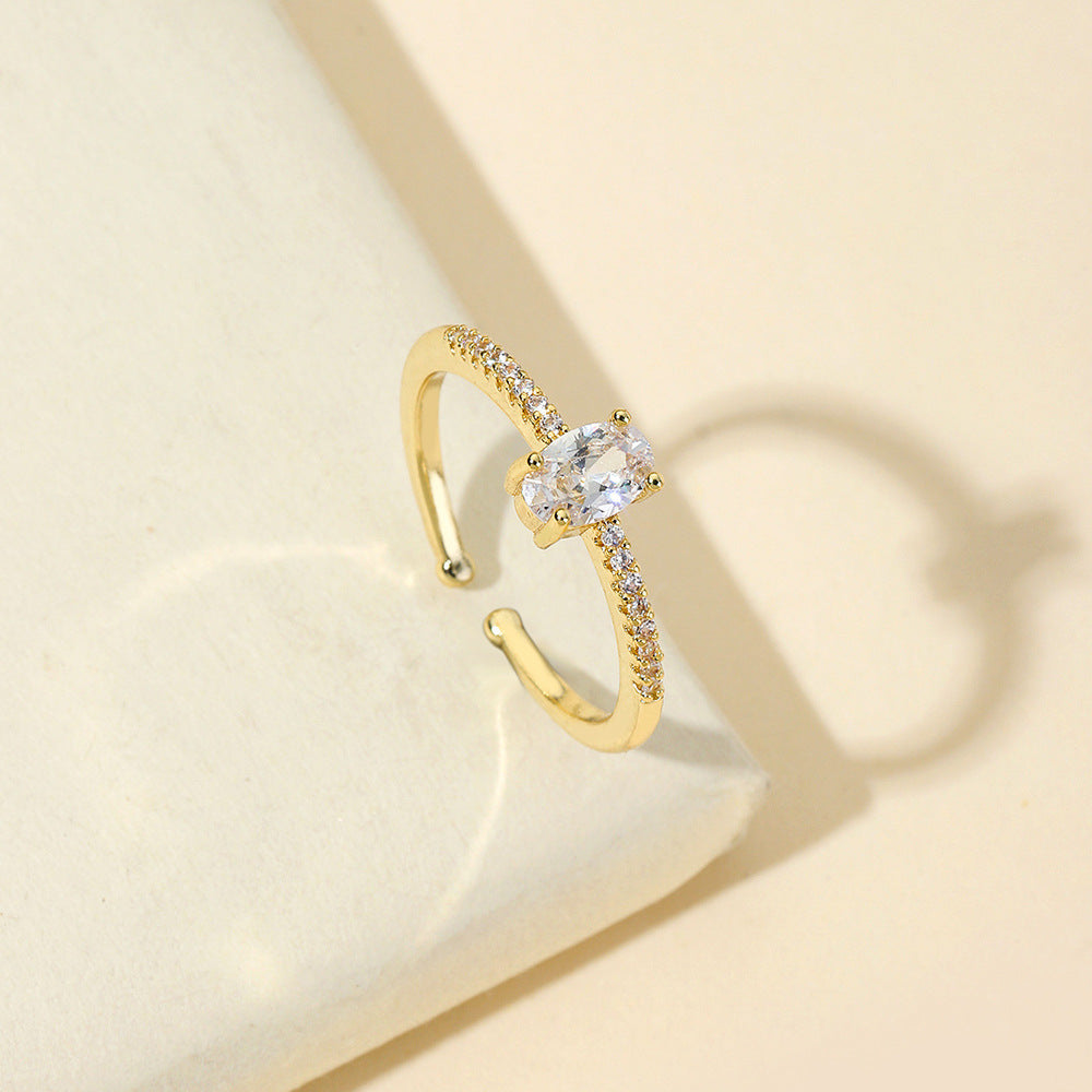Women's Design Super Flash Zircon Big Diamond Cold Rings