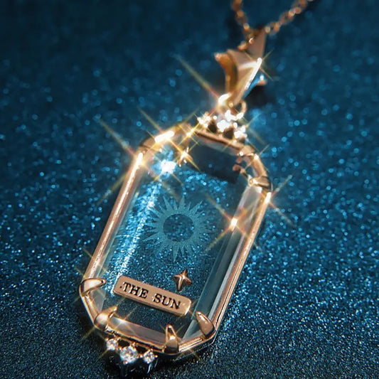 Pattern Tarot Vintage Sun Moon Exquisite Sweater Chain Color Necklaces