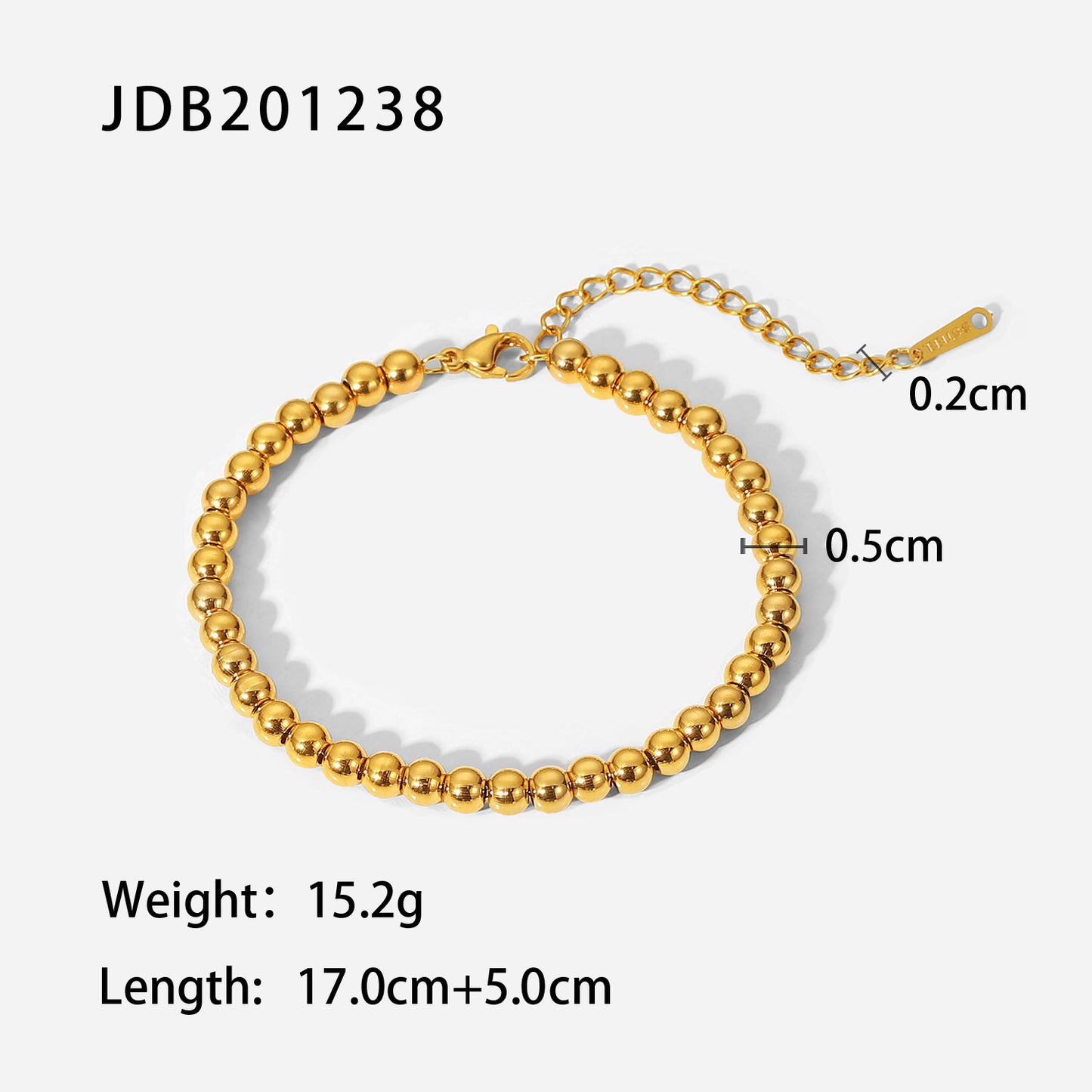 Women's Wind Titanium Steel Gold Beads Stainless Bracelets