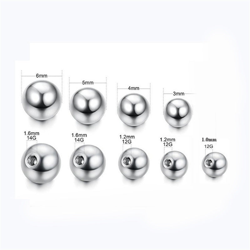 Steel External Thread Ball Fit Labret Tongue Pin Replacement Stud Earrings