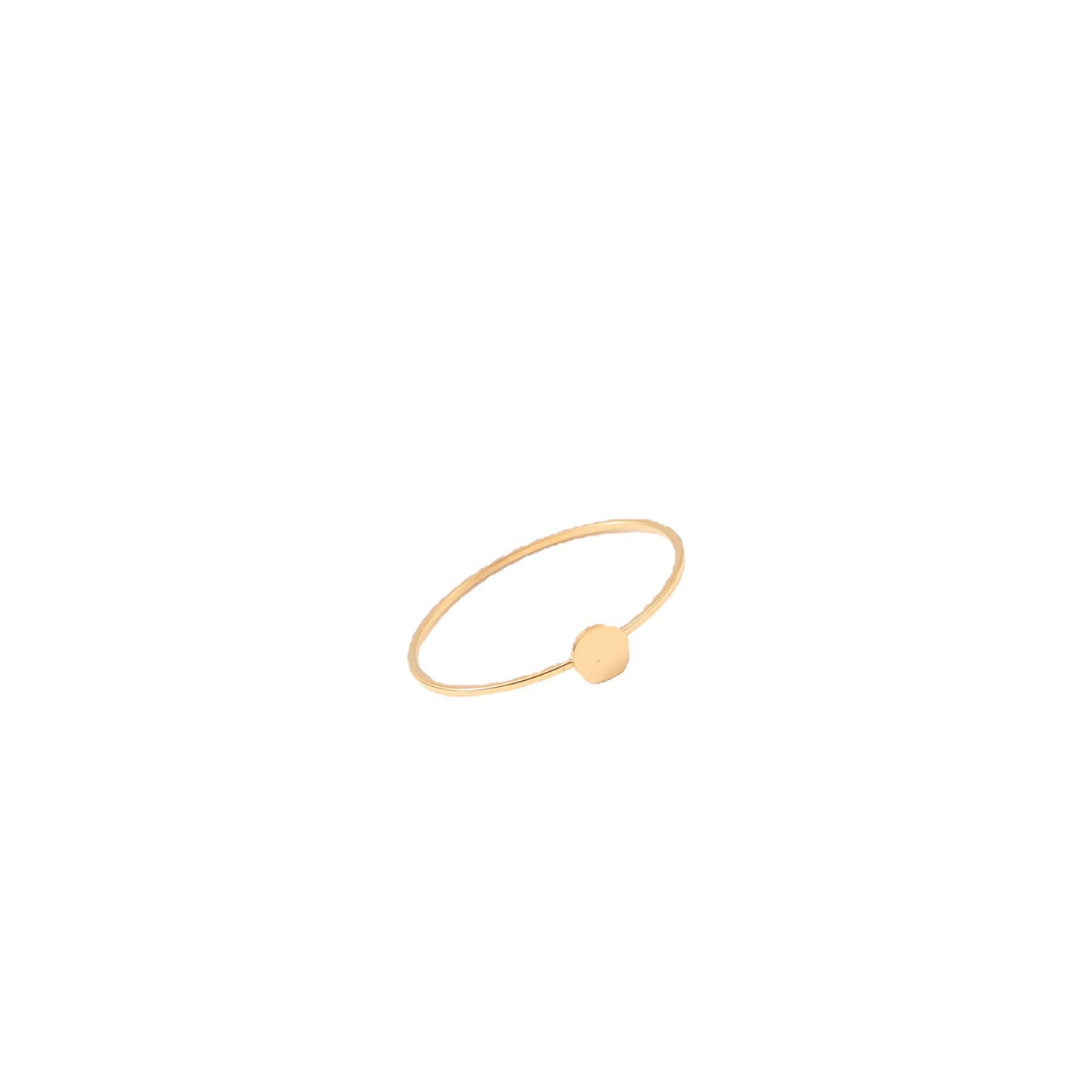 Small Round Slice Very Thin Shiny Titanium Steel Gold Bracelet