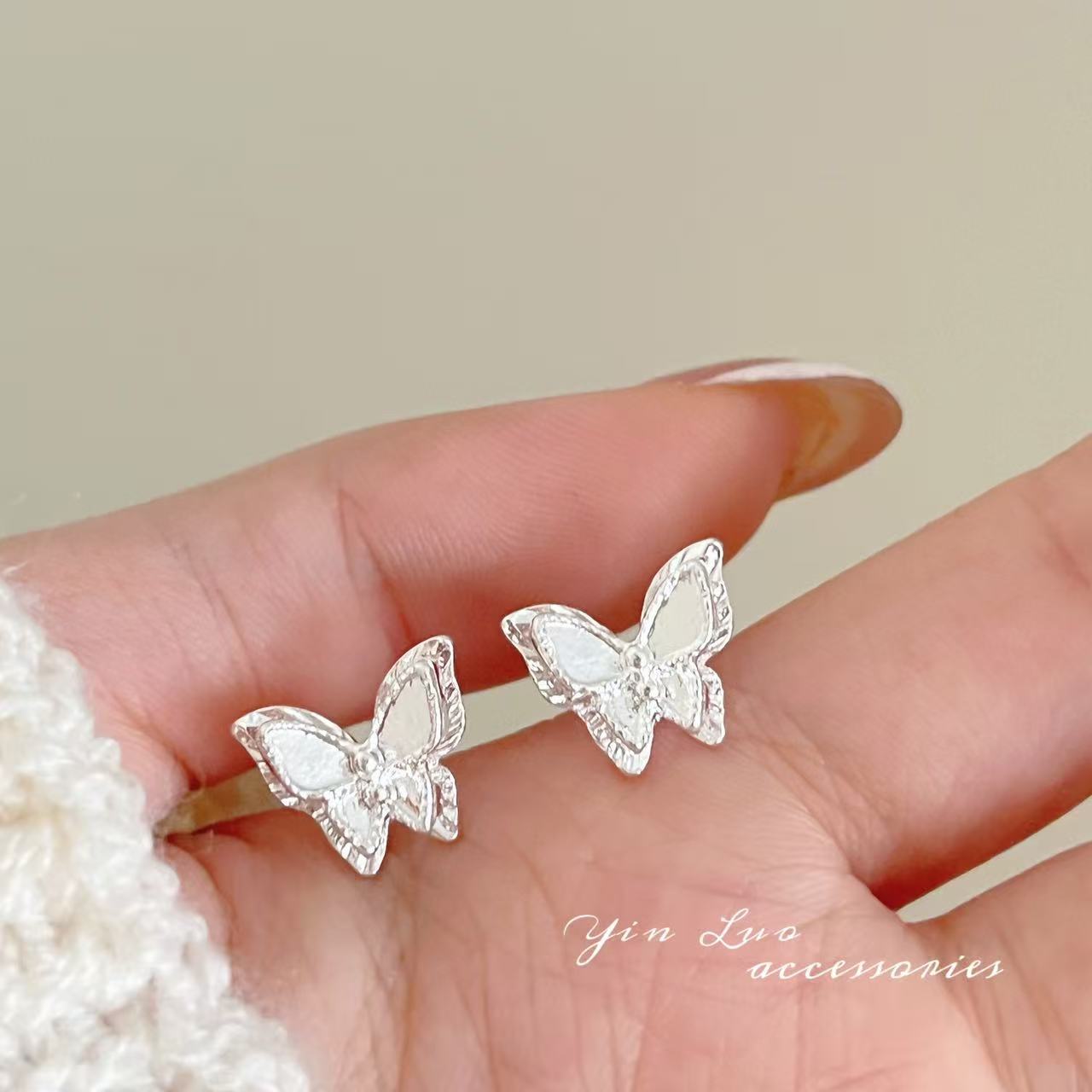 Layer Butterfly Female Simple Compact Heart Niche Design Rings