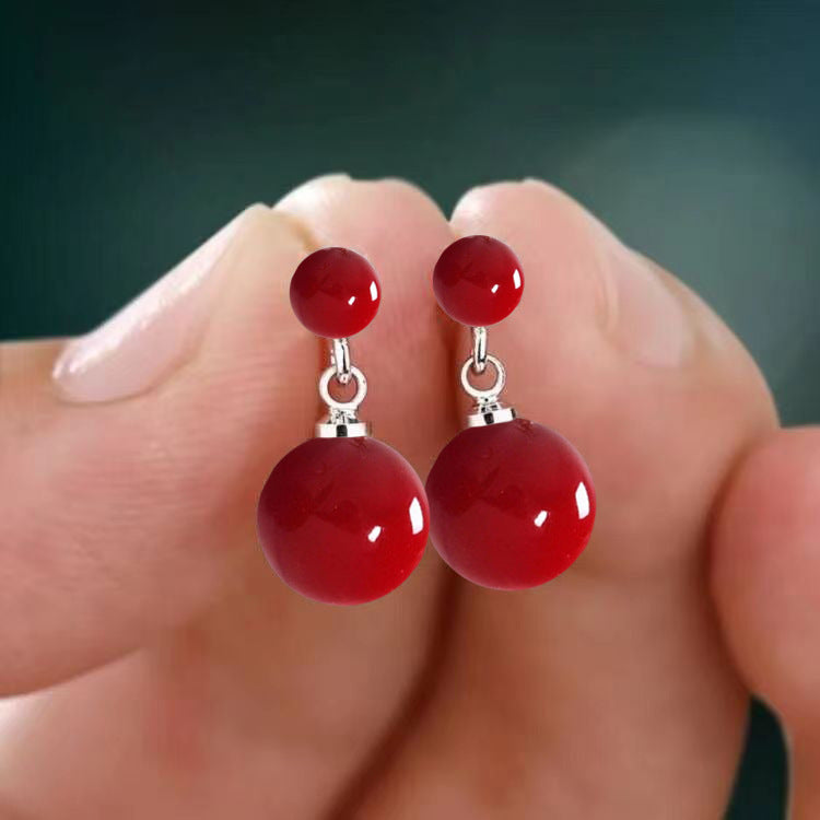 Small Demon Purple Pink Gold Red Imitation Stud Earrings