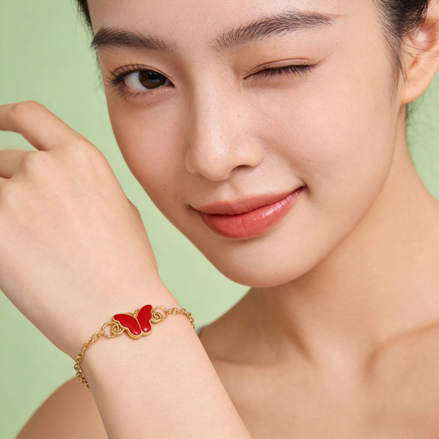 Women's Alloy Oil Dripping Butterfly Korean Fashion Bracelet