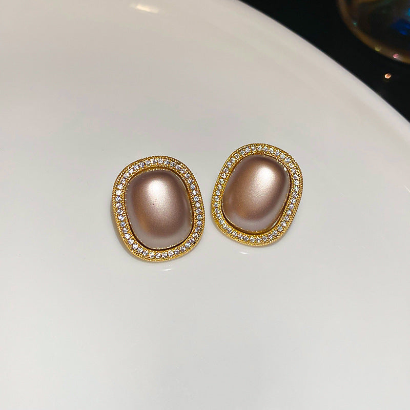 Cheese Pleated Fashionable Casual Style Ear Hook Earrings