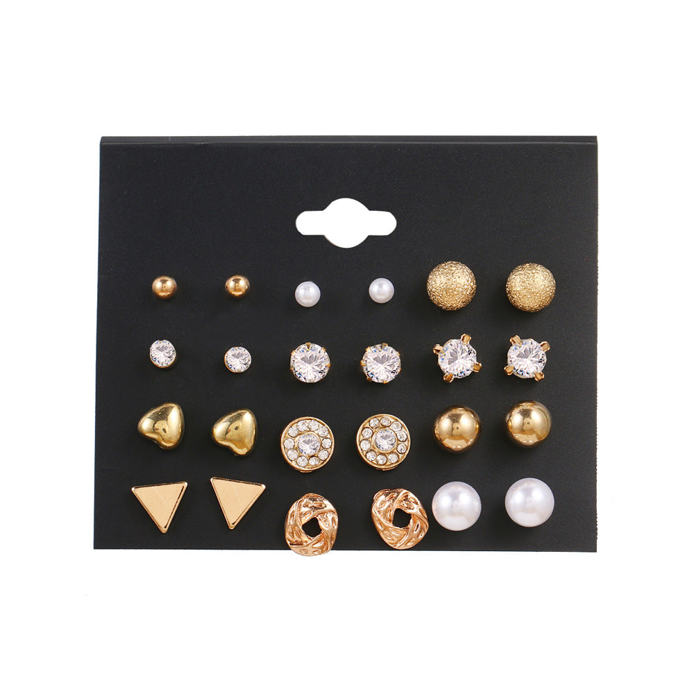 Korean Fashion Simple Pairs Pearl Heart Rings