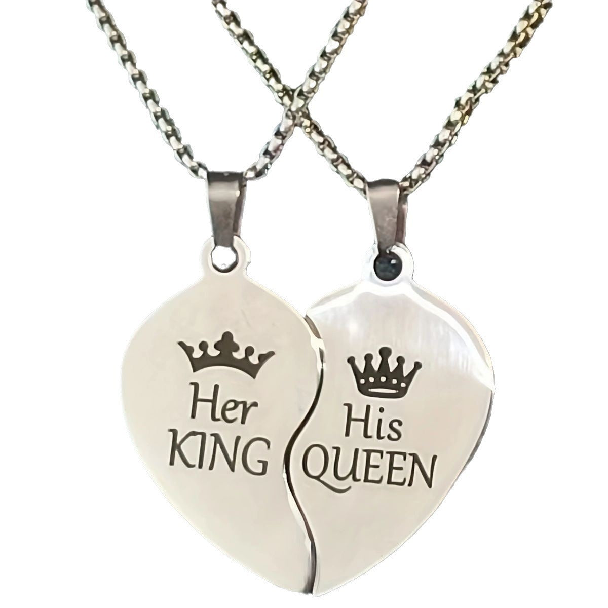 King Queen Sweater Chain Stainless Steel Necklaces