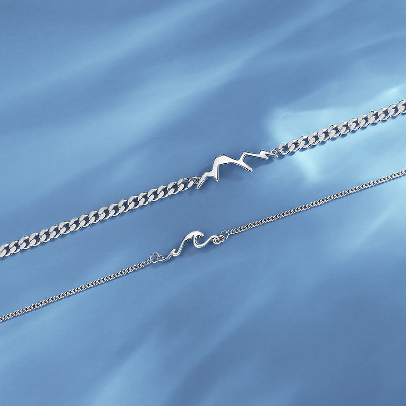 Women's & Men's Sier Mountain Sea Couple One Pair Bracelets