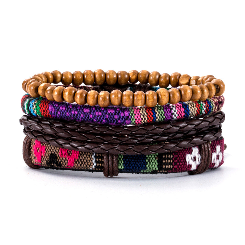 Women's & Men's Ornament Simple Hand Woven Rope Leather Bracelets