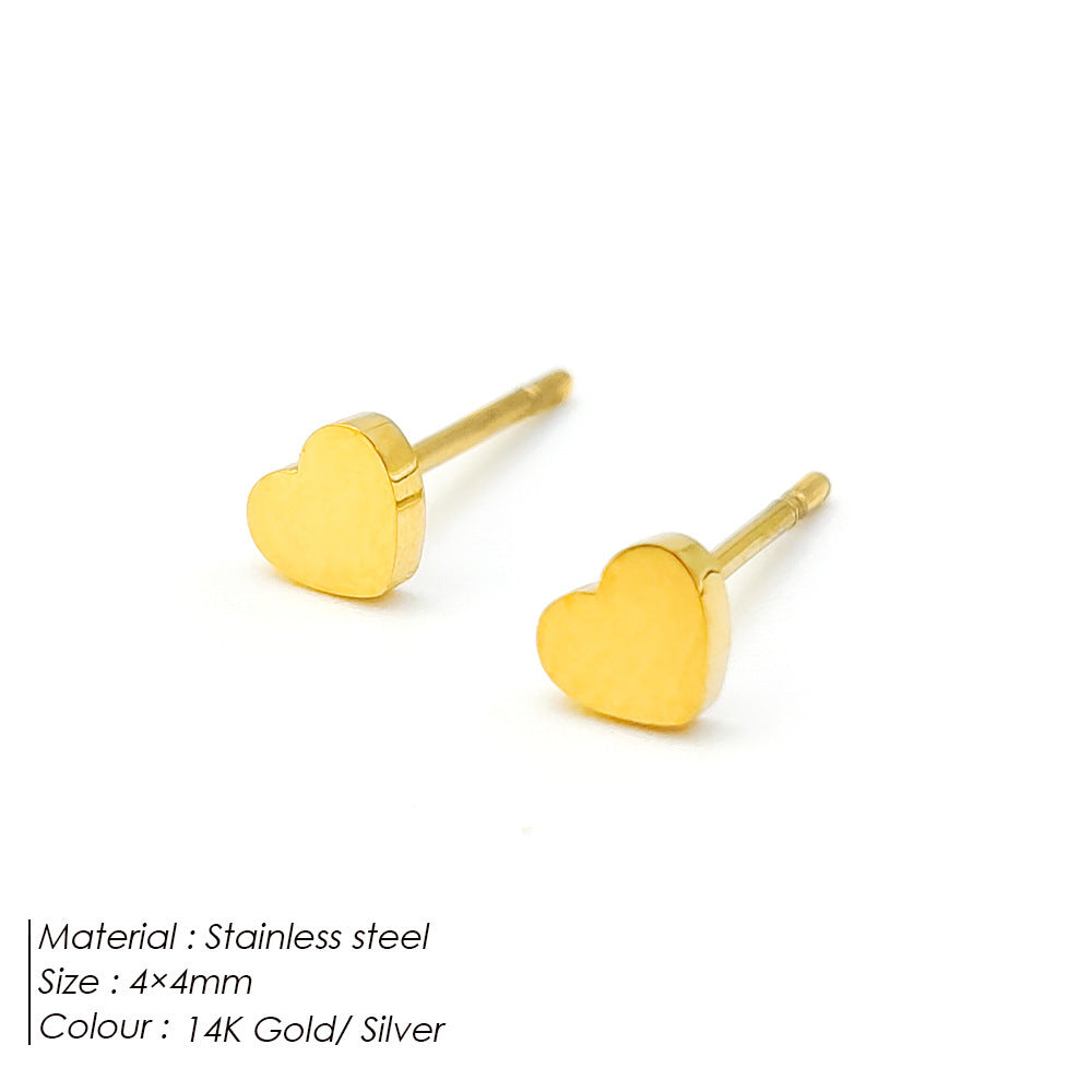 Women's Stainless Steel Electroplated Gold Fashion Ear Stud Earrings