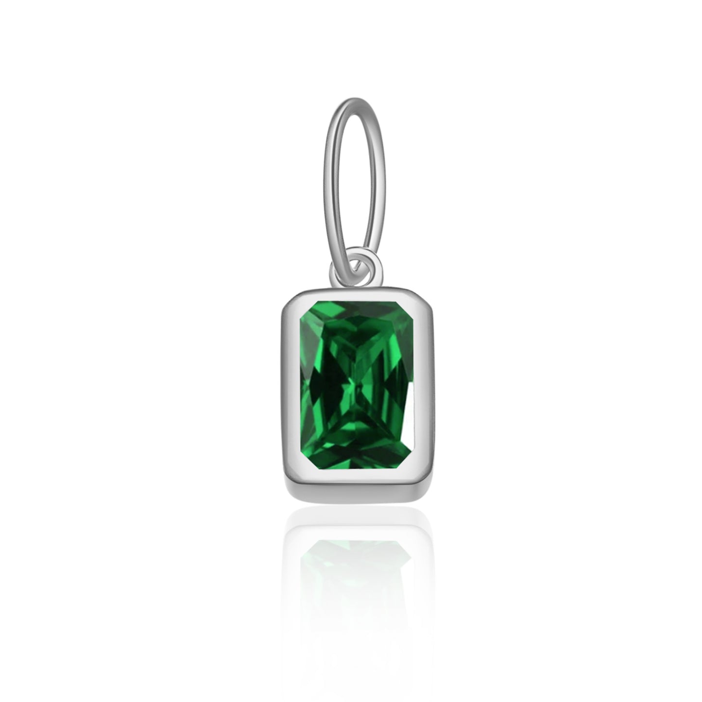 Women's Birthstone Sterling Sier Parts Square Zircon Pendants