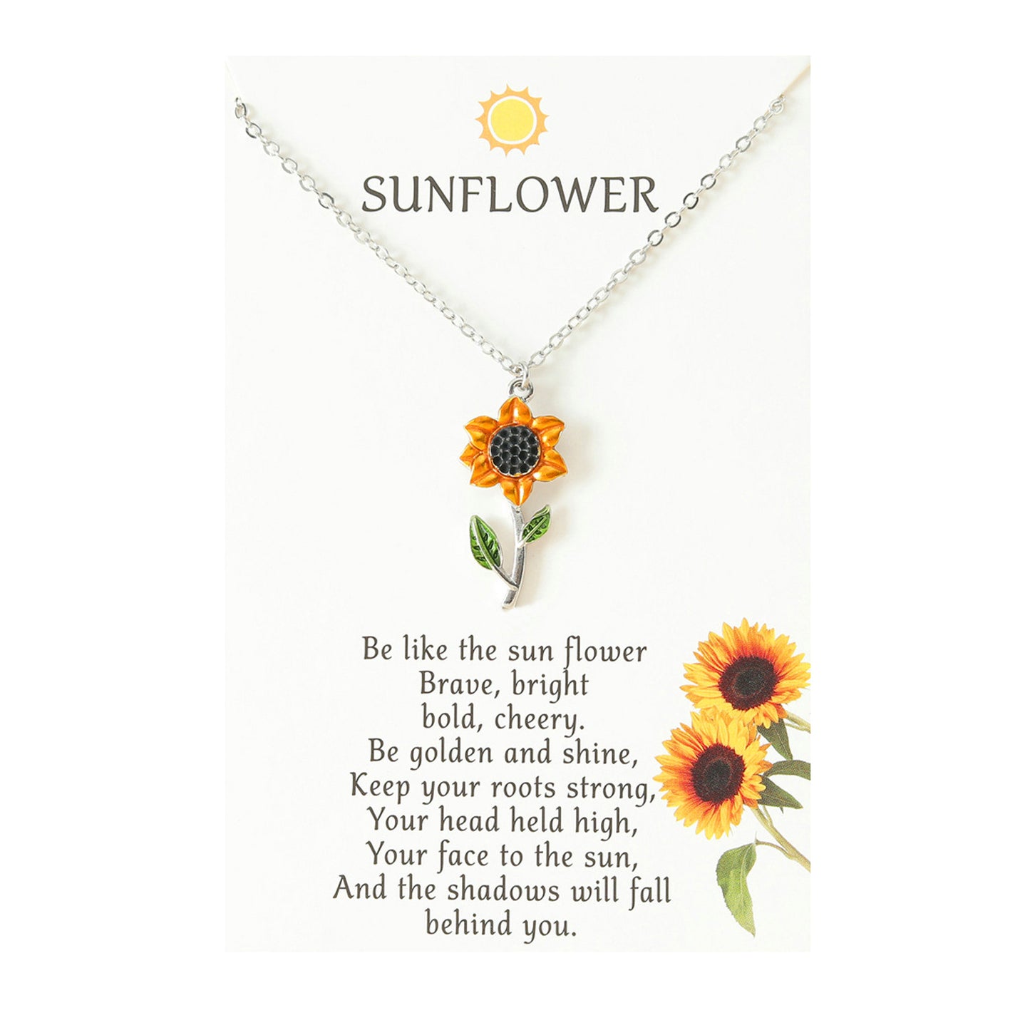 Ornament Personalized Sunflower Alloy Dripping Oil Necklaces