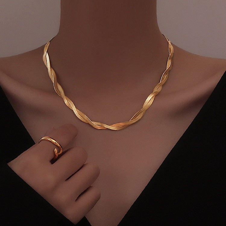 Women's Gold Cross Titanium Steel Suit Trendy Necklaces