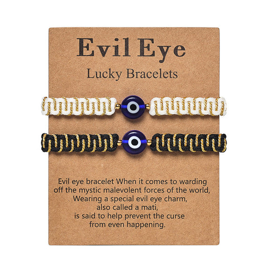 Handmade Woven Devil's Eye Jade Thread Fashion Unisex Bracelet