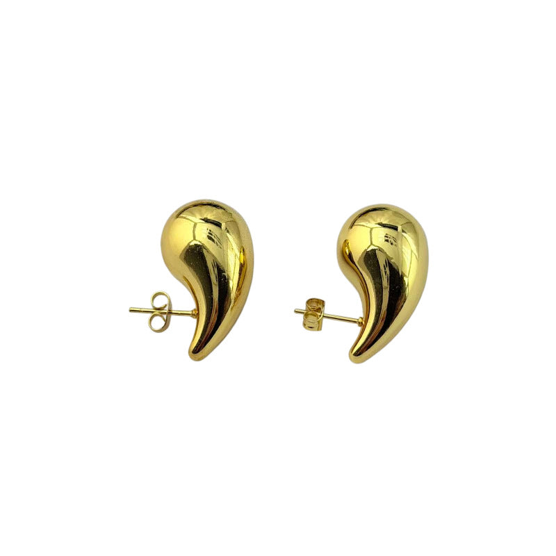 Women's Steel Hollow Affordable Luxury Style Water Drop Glossy Titanium No Rings