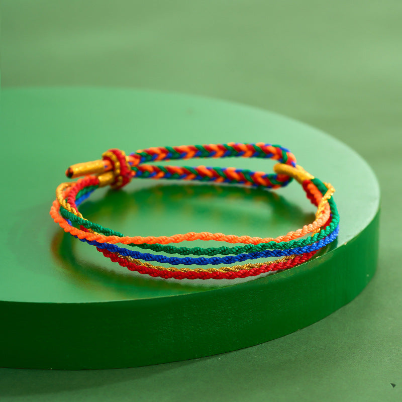 Children's Dragon Boat Festival Colorful Rope Hand-woven Small Hydrangea Carrying Strap Bracelets