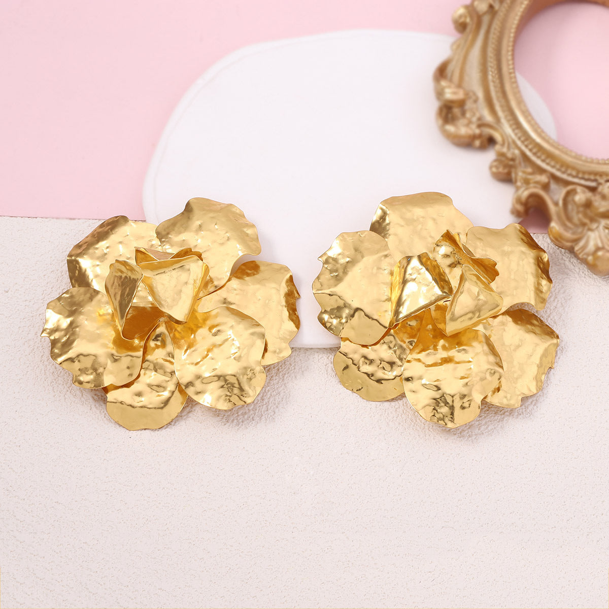 Personality Large Flower Summer Retro Minority Stud Earrings