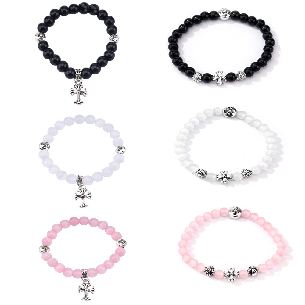 Opal Cross Beaded Simple Fashion Retro Girlfriends Bracelet