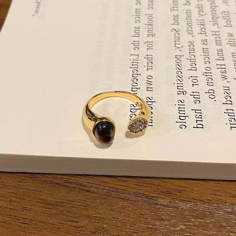 Fairy Snake-shaped Tigereye Female Fashion Retro Unique Index Ring