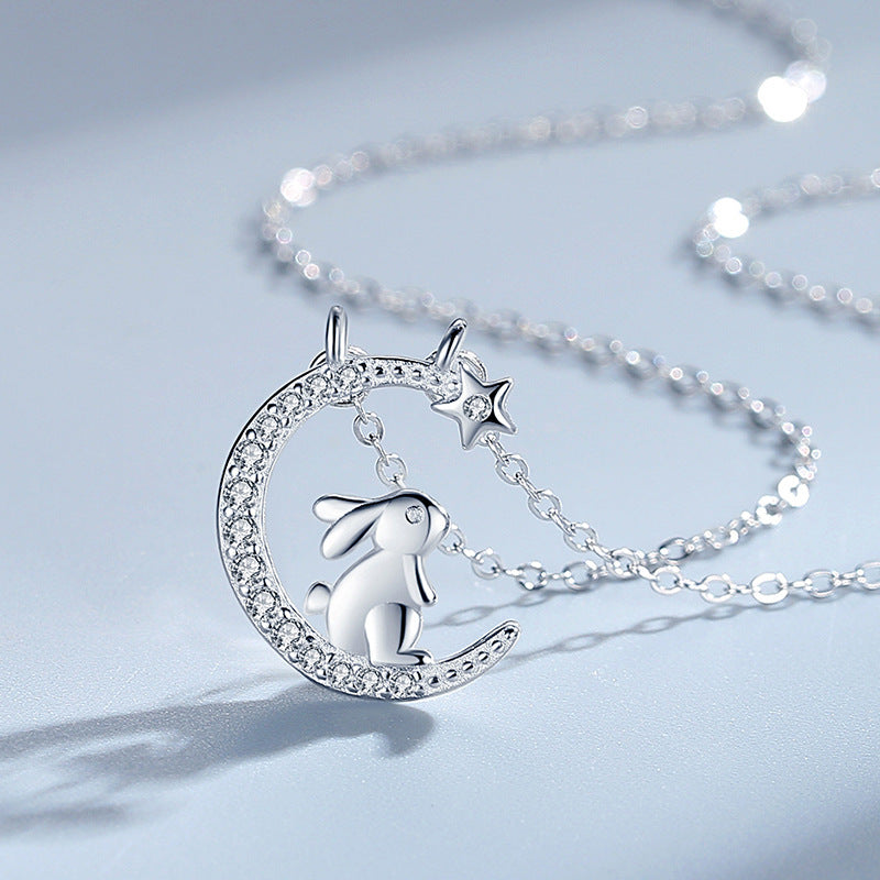 Adorable Rabbit Style Cute Mori Diamond Necklaces