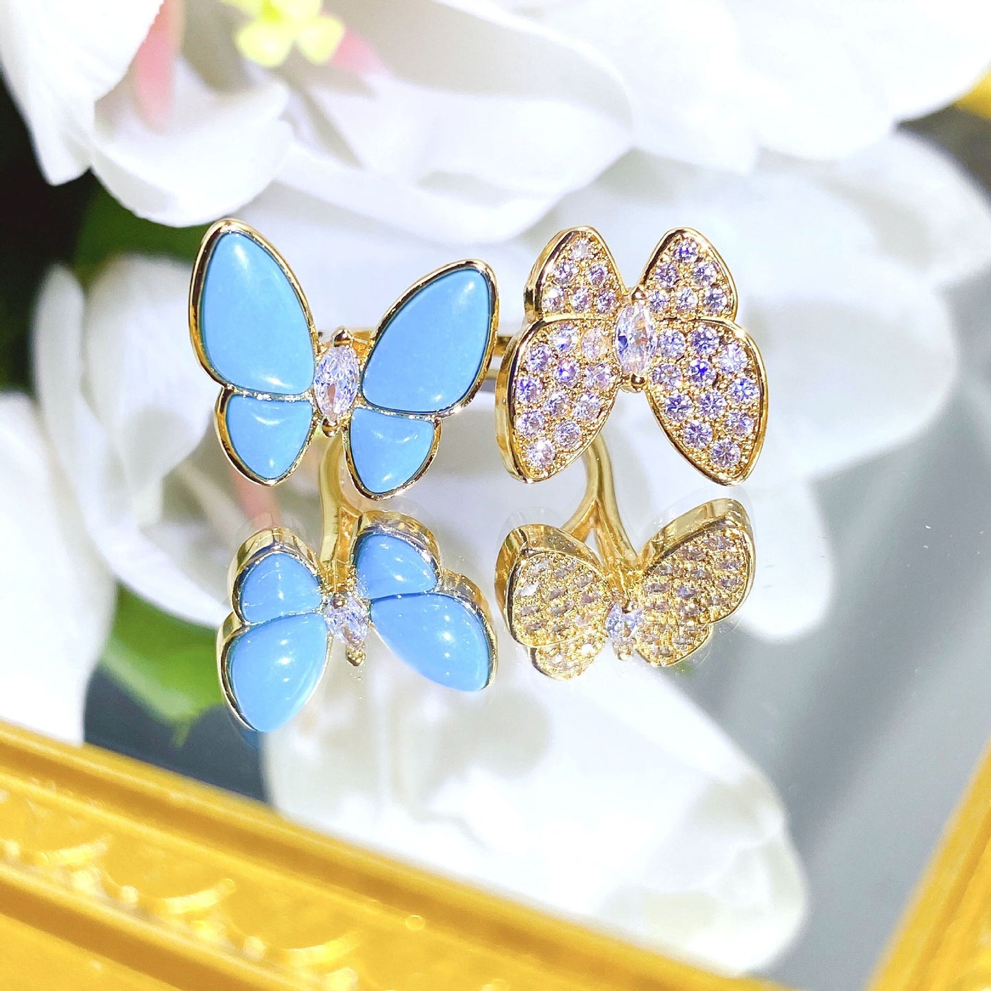 Butterfly Index Finger Female Delicate Rhinestone Ring