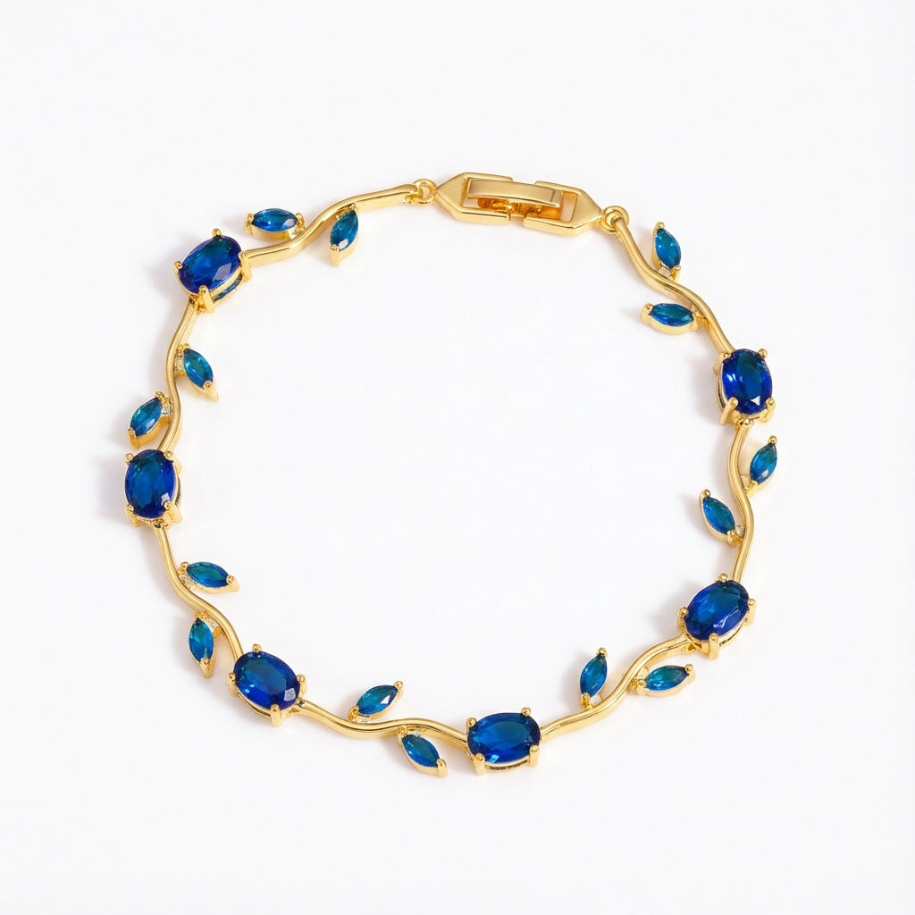 Green Copper Inlaid Zircon Light Luxury High-grade Bracelet