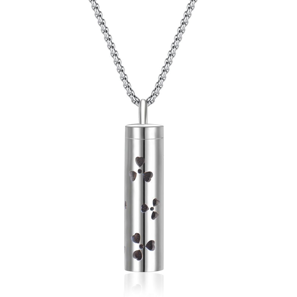 Perfume Bottle Essential Oil Stainless Steel Cylinder Corrugated Couple Pendants