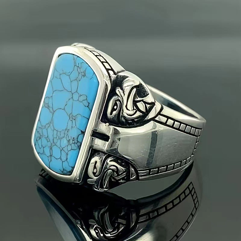 Men's Jewelry Vintage Turquoise Personality Hipster Wear Rings