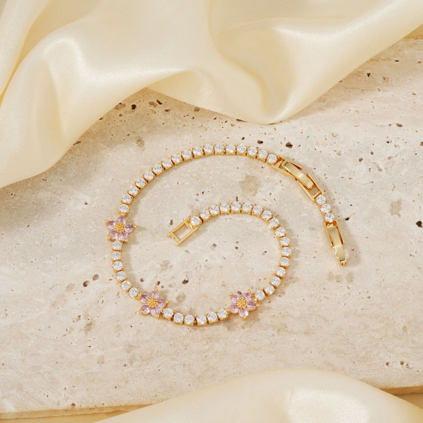 Style Copper Inlaid Zircon Sweet Elegance Niche Bracelets