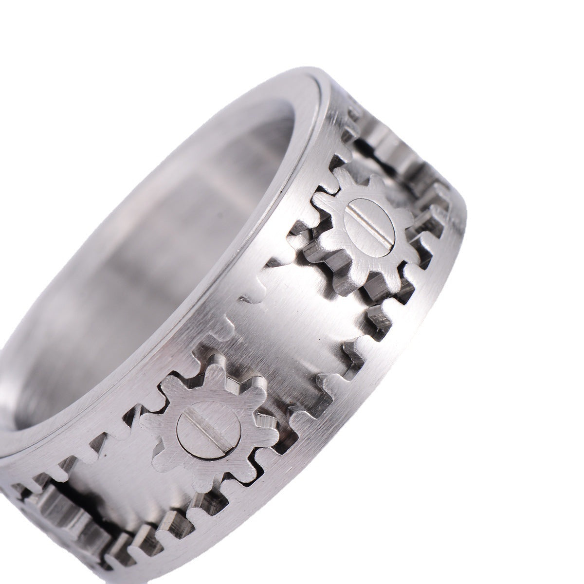 Men's Fashion With Function Stainless Rotatable Gear Rings
