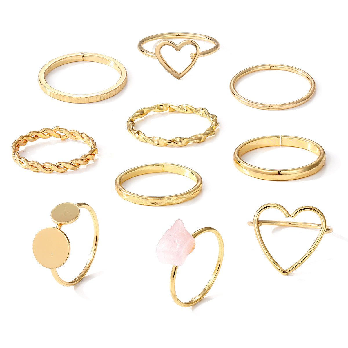 Of Love Alloy Butterfly Open Gold Multi Rings