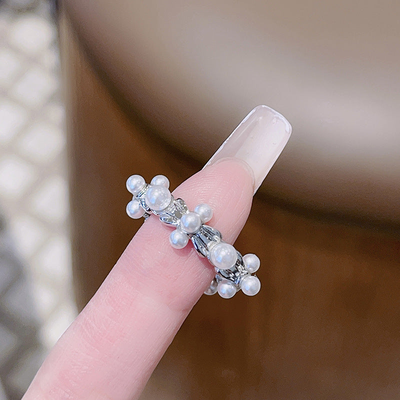 Pearl Bow Open Female Style High Rings