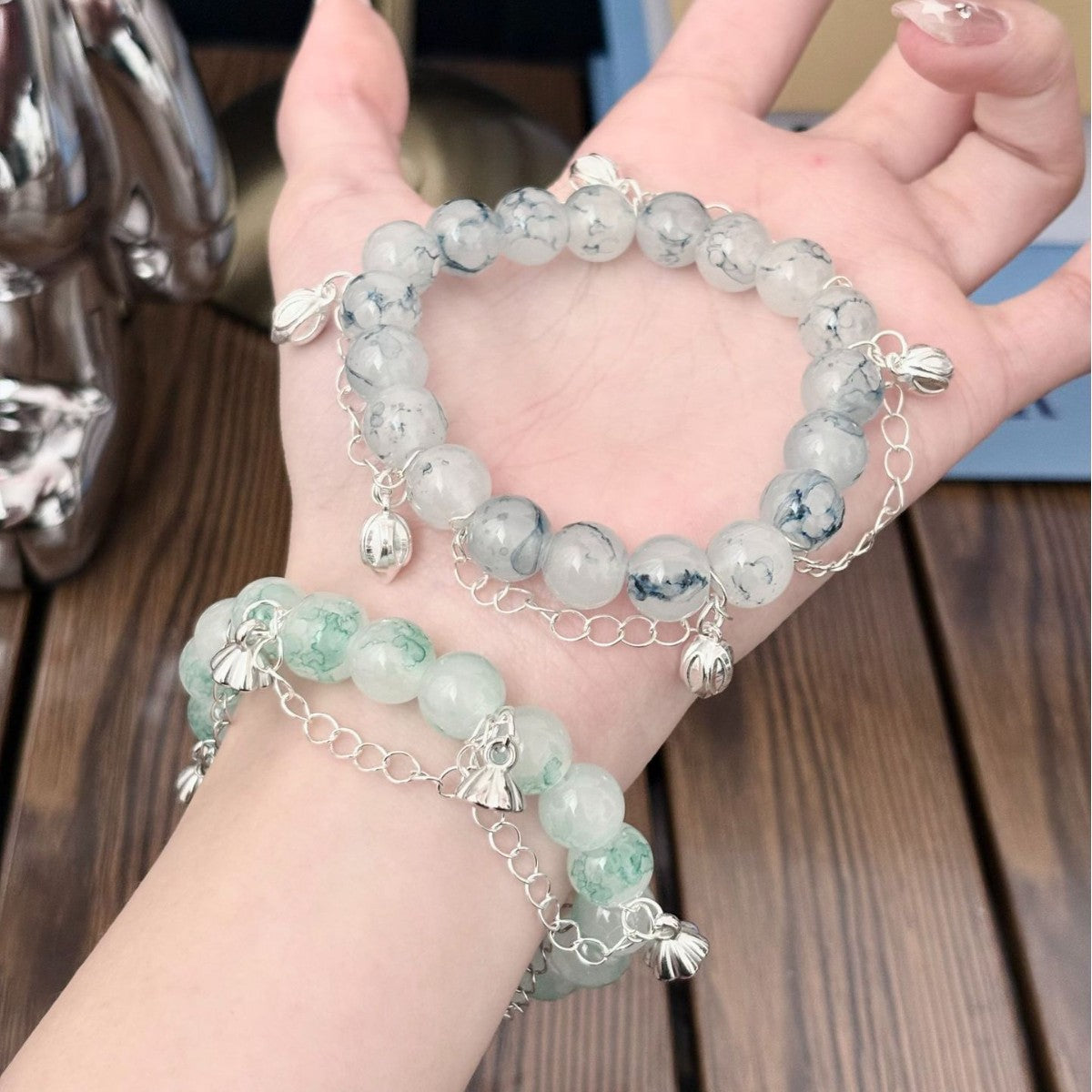 Bamboo Joint Summer Beaded Butterfly Half Bracelet