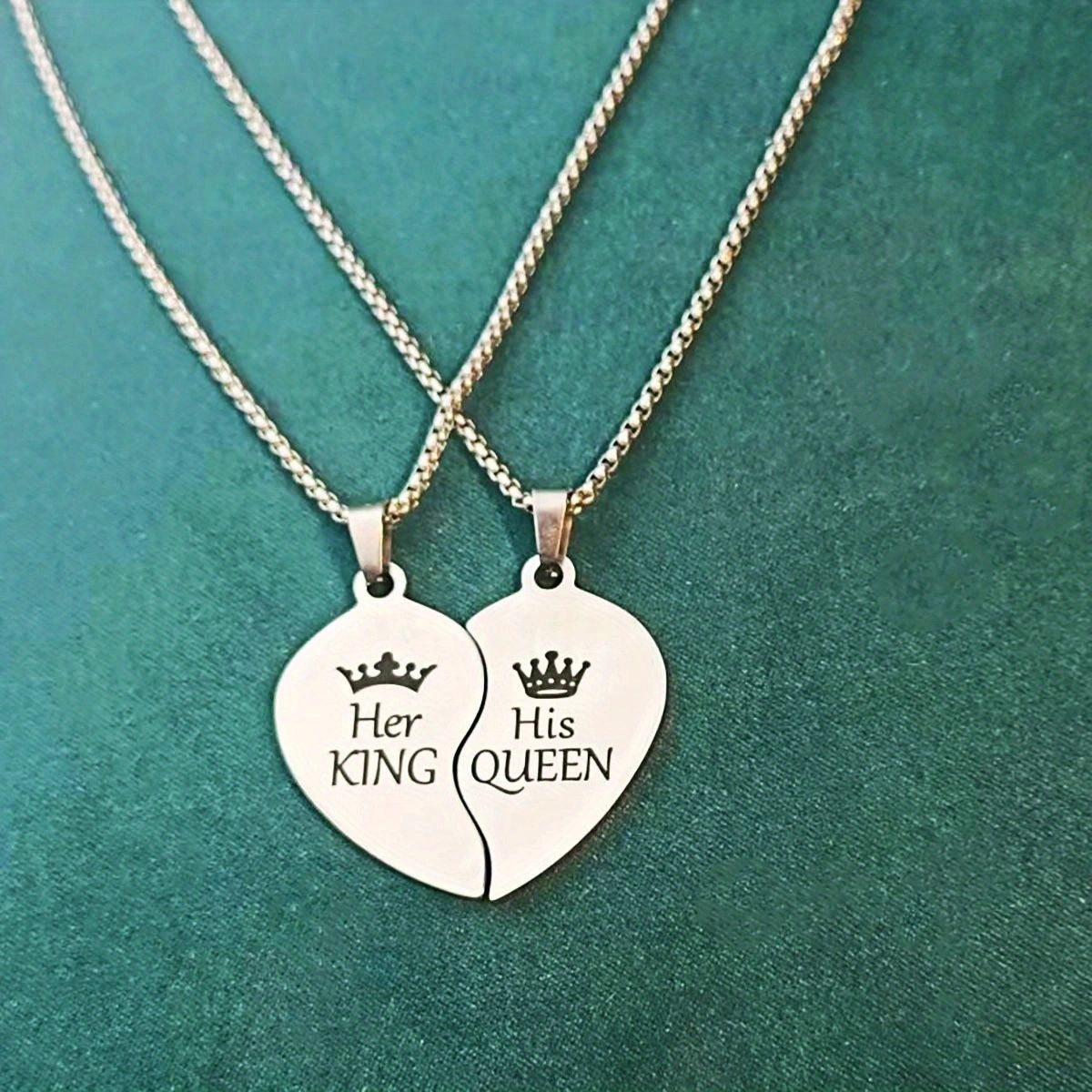 King Queen Sweater Chain Stainless Steel Necklaces