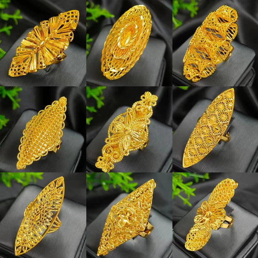 Women's Gold-plated Wheat Index Finger Does Not Fade Design Copper Ring