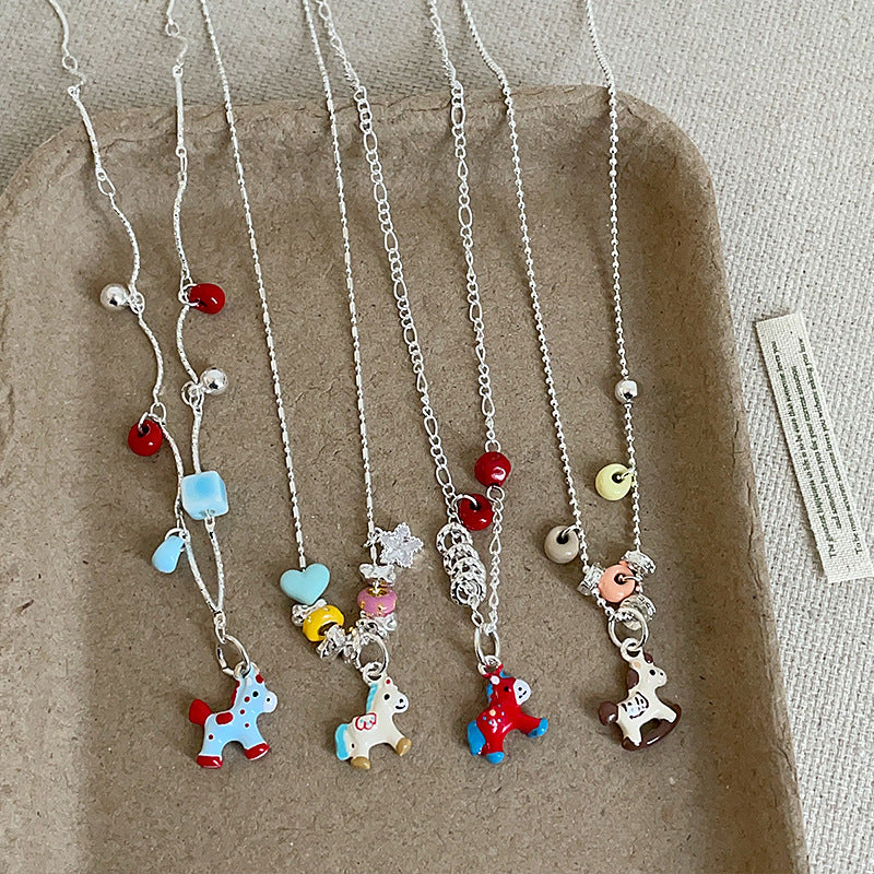 Love Pony Female Unique Trendy Wild Sweater Necklaces