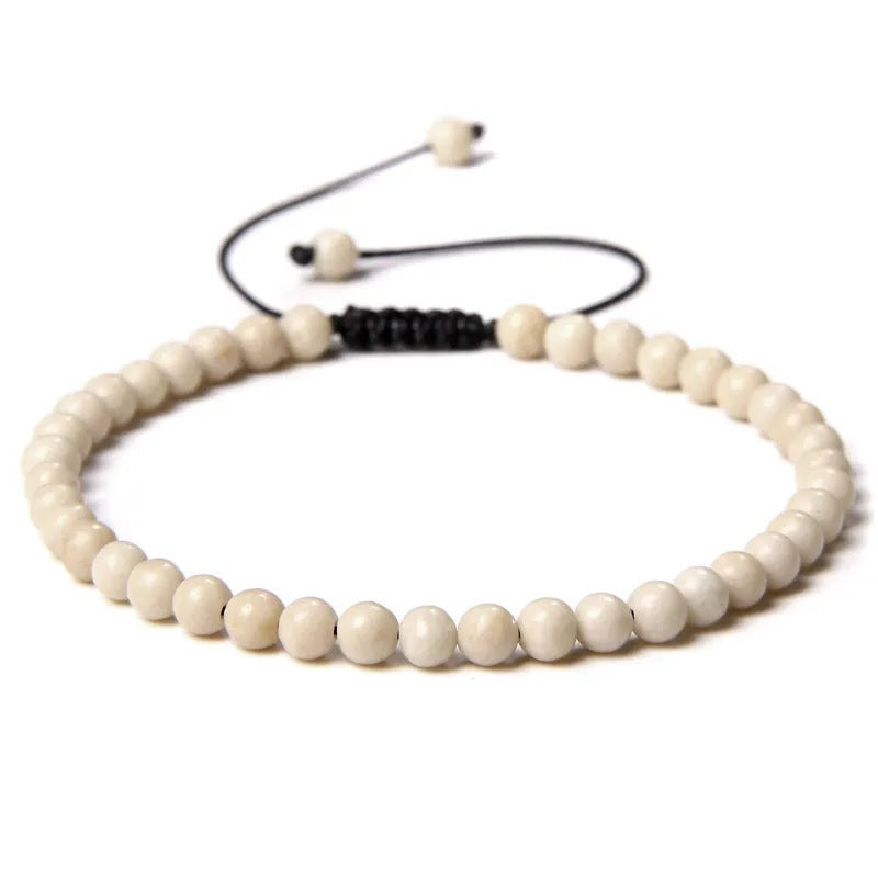 Agate Stone Braided Adjustable Gemstone Beads Bracelet